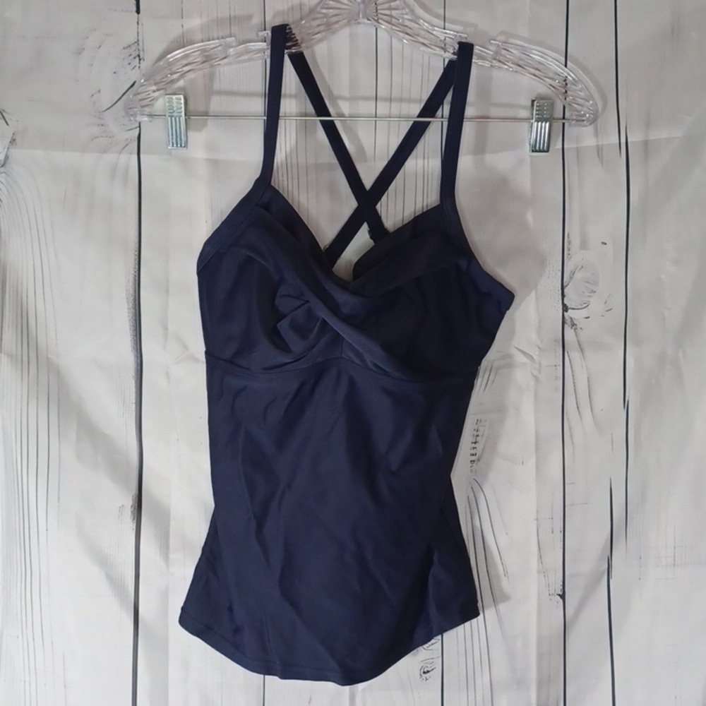 Athleta navy blue swim top